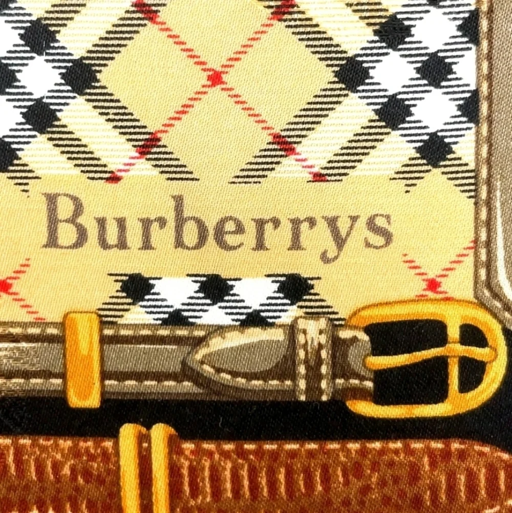 BURBERRYS Plaid and Chain Print Vintage Scarf
